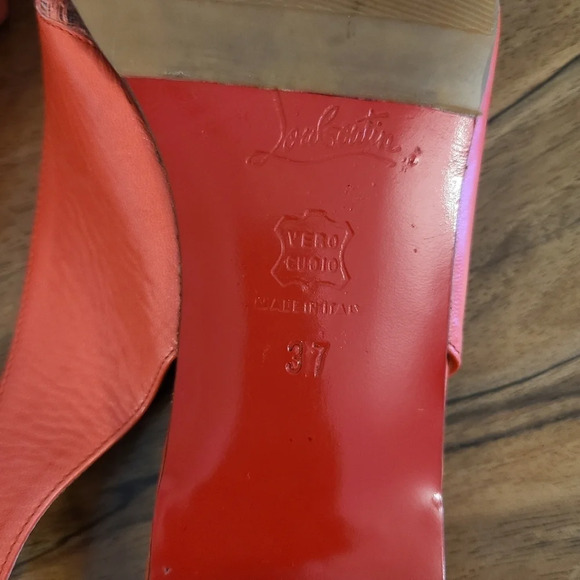 Christian Louboutin Coral Lace Slingback Flats - Picture 12 of 14